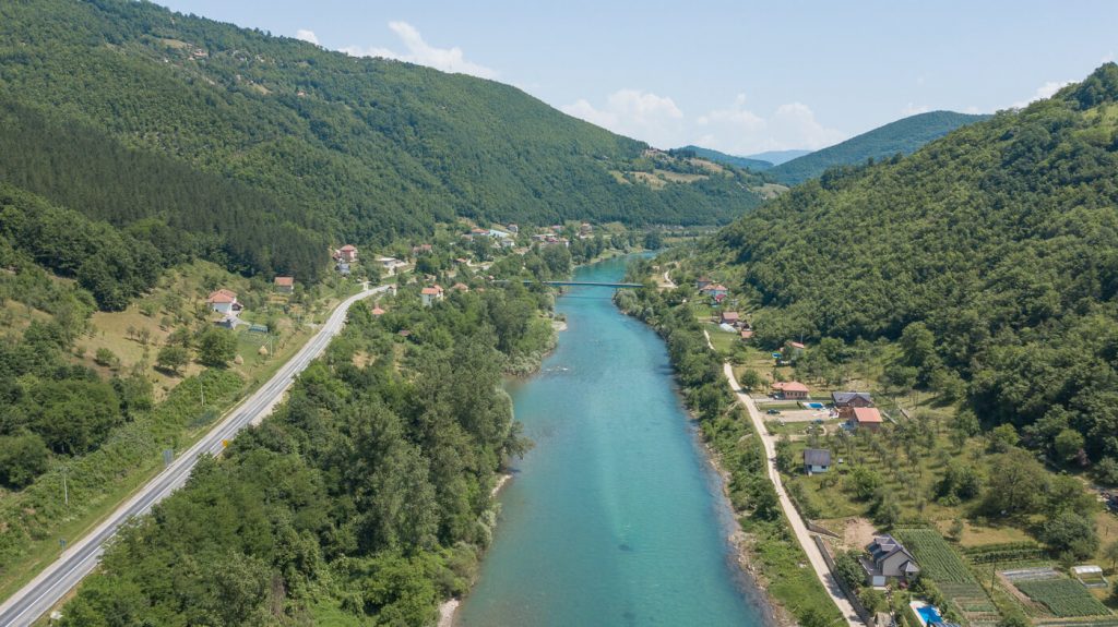 De Drina rivier bij Osanica