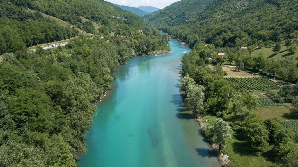 Drina rivier in Bosnië en Herzegovina