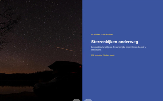 Omslag van Sterrenkijken onderweg met sterrenhemel boven een SUV met daktent